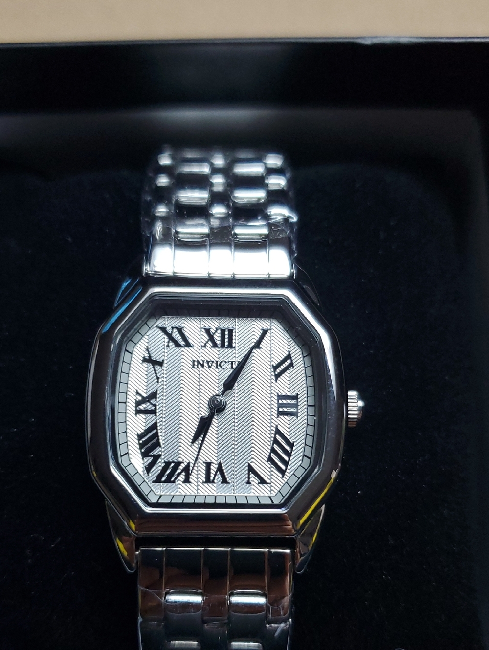 Invicta Silver-Tone Octagonal Roman Numeral Bracelet Watch